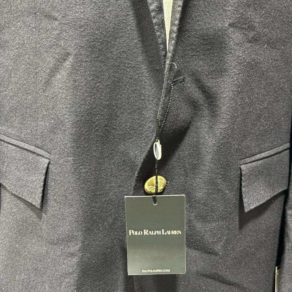 Polo Ralph Lauren Blazer Mens 42L Blue Wool Made In Italy Sport Coat Classic